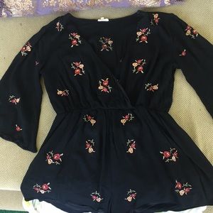 Floral Romper with plunge